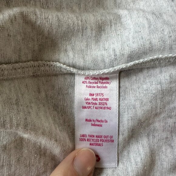 Justice girls size large long sleeve graphic tee shirt in gray with glitter - Picture 9 of 11